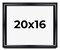 20x16 Modern Shadow Box 1.5" Depth Black Picture Frame - UV Acrylic, Backing, Hanging Hardware